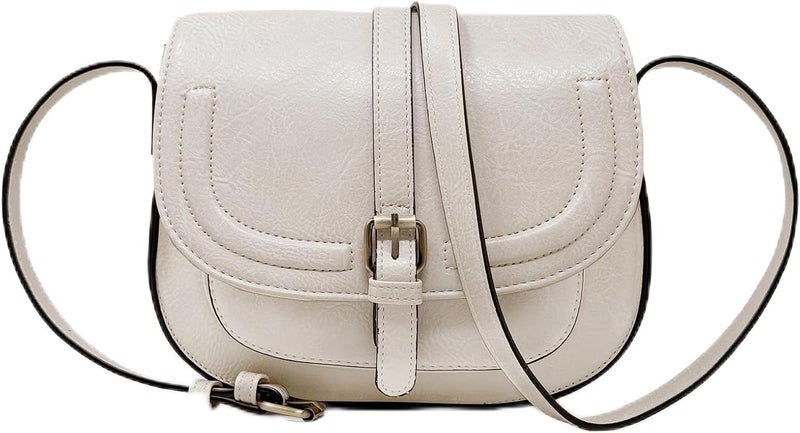 AFKOMST Crossbody Bags for Women,Small Saddle Purse and Boho Cross Body Handbags,Vegan Leather - Image 1